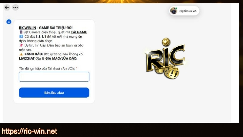 Dùng livechat để liên hệ RICWIN