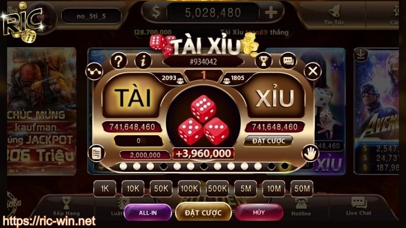 Hướng dẫn chơi tài xỉu RICWIN chi tiết