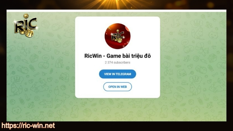 Liên hệ RICWIN chính chủ qua telegram
