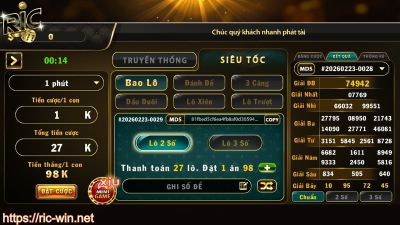Lô đề siêu tốc RICWIN là sự lựa chọn tuyệt vời