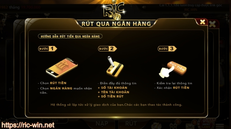 Tìm hiểu điều kiện rút tiền RICWIN hợp lệ